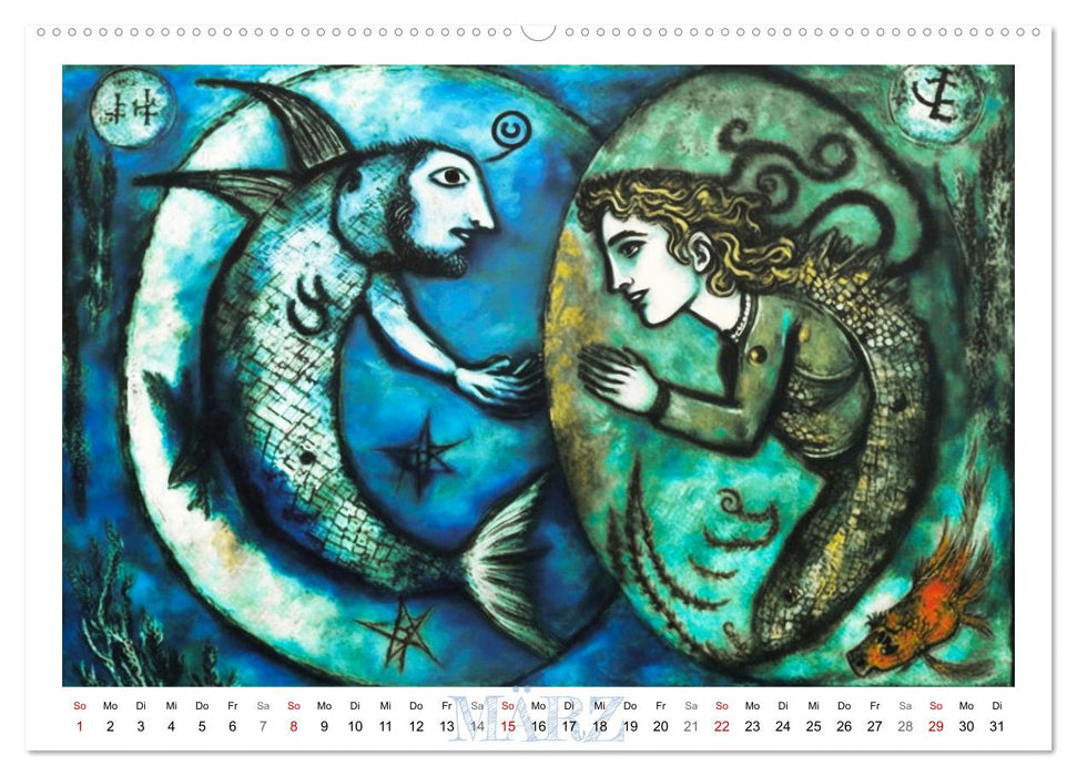 Die zwölf Tierkreiszeichen (CALVENDO Premium Wandkalender 2026)