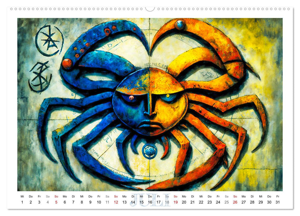 Die zwölf Tierkreiszeichen (CALVENDO Premium Wandkalender 2026)