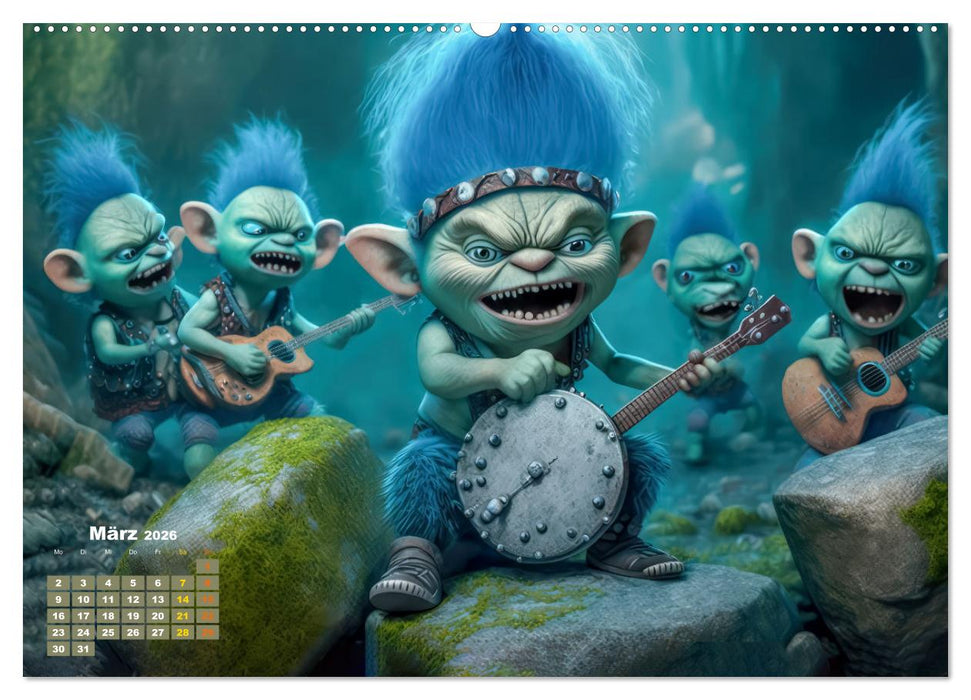 Trolls rocken ab (CALVENDO Premium Wandkalender 2026)