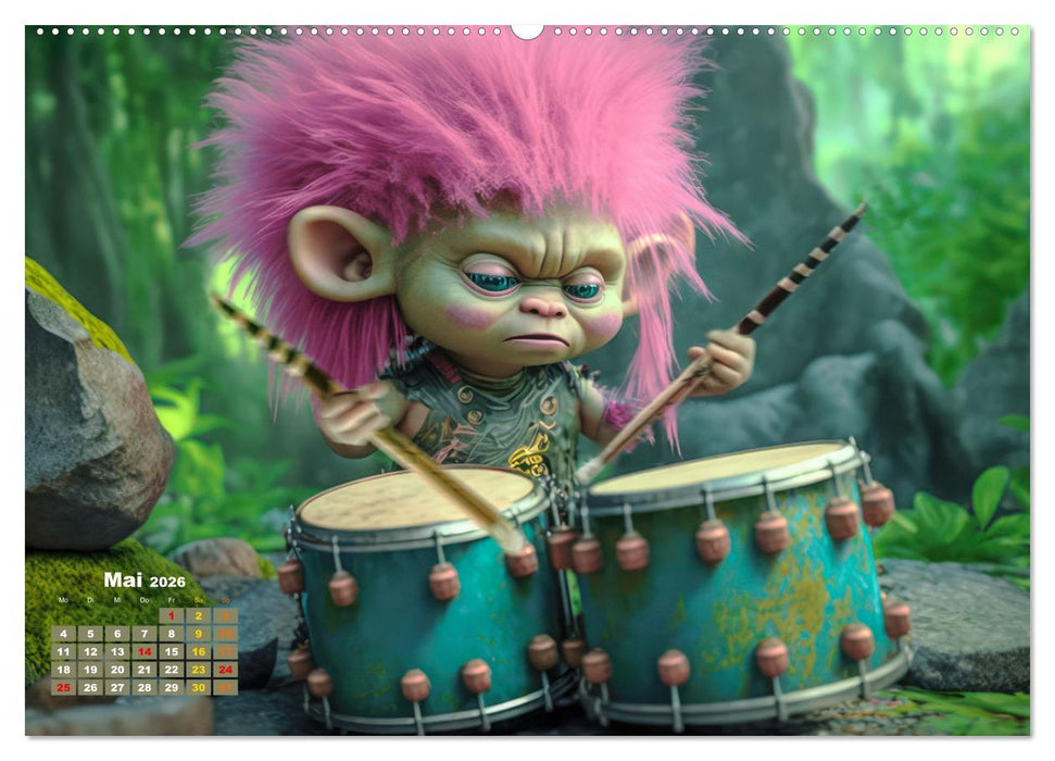 Trolls rocken ab (CALVENDO Premium Wandkalender 2026)