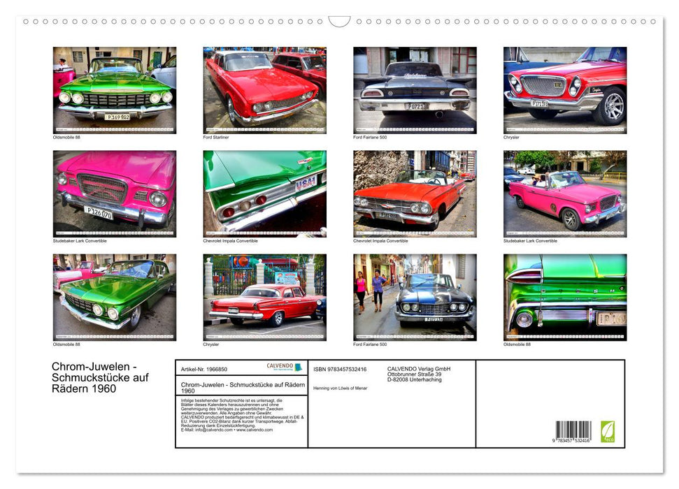 Chrom-Juwelen - Schmuckstücke auf Rädern 1960 (CALVENDO Wandkalender 2026)