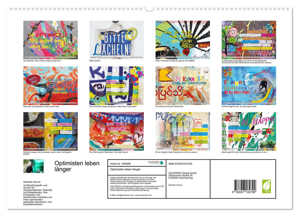 Optimisten leben länger (CALVENDO Premium Wandkalender 2026)