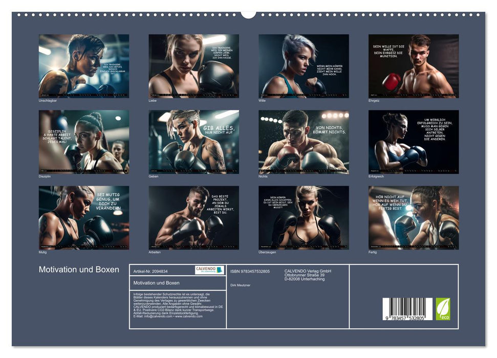Motivation und Boxen (CALVENDO Premium Wandkalender 2026)
