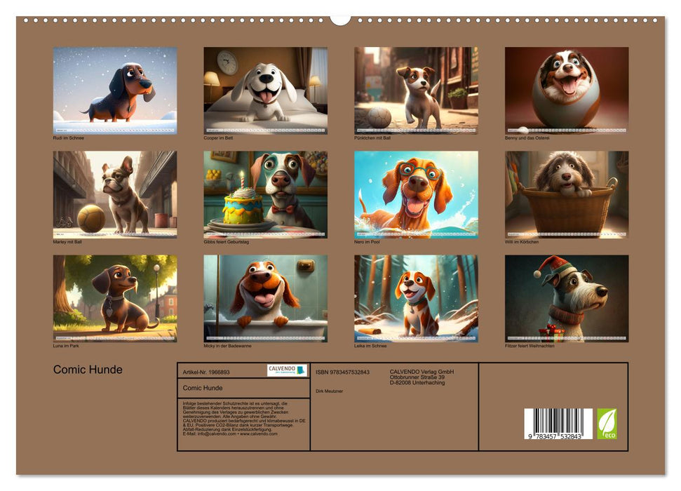 Comic Hunde (CALVENDO Premium Wandkalender 2026)
