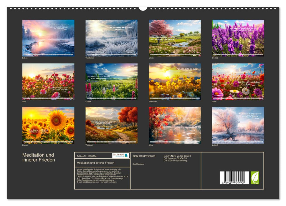 Meditation und innerer Frieden (CALVENDO Premium Wandkalender 2026)