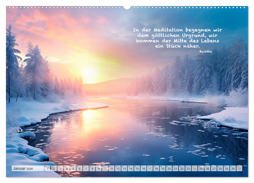 Meditation und innerer Frieden (CALVENDO Premium Wandkalender 2026)
