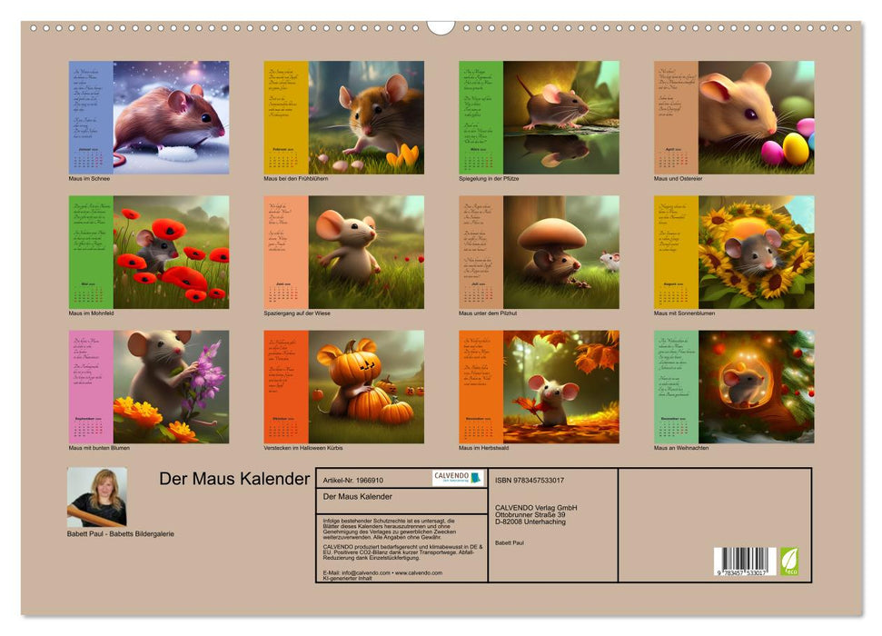Der Maus Kalender (CALVENDO Wandkalender 2026)