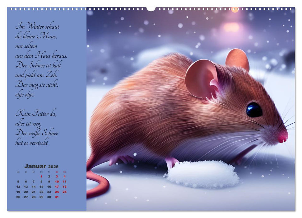 Der Maus Kalender (CALVENDO Wandkalender 2026)