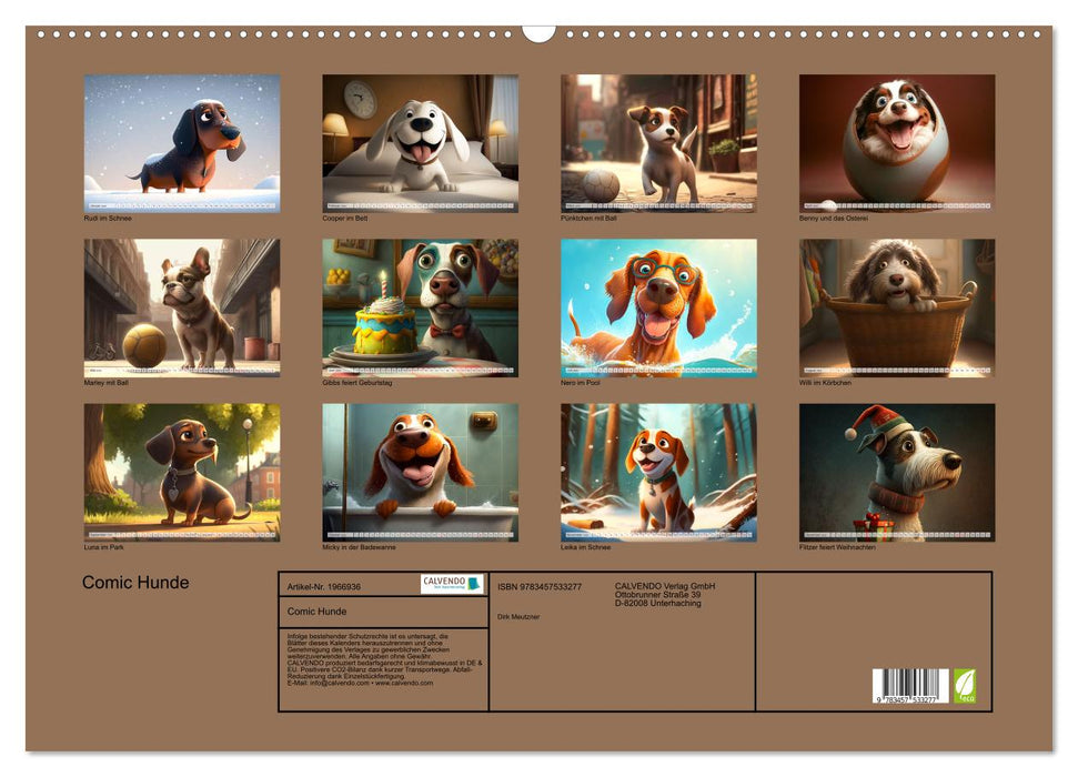 Comic Hunde (CALVENDO Wandkalender 2026)