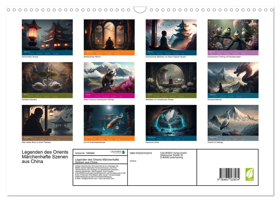 Legenden des Orients Märchenhafte Szenen aus China (CALVENDO Wandkalender 2026)