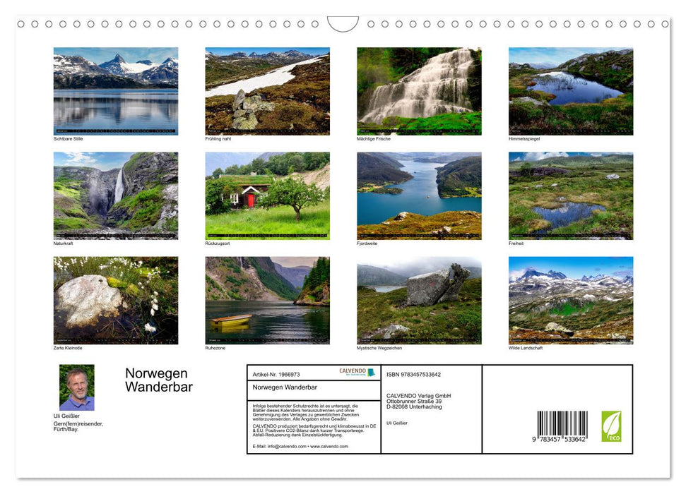 Norwegen Wanderbar (CALVENDO Wandkalender 2026)