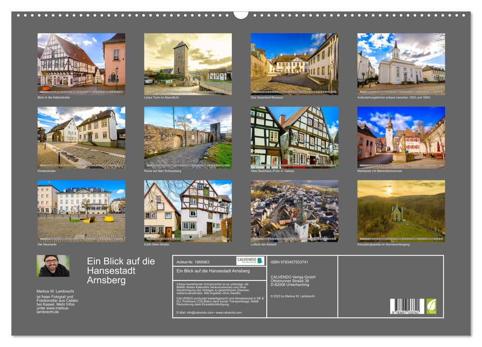 Ein Blick auf die Hansestadt Arnsberg (CALVENDO Wandkalender 2026)