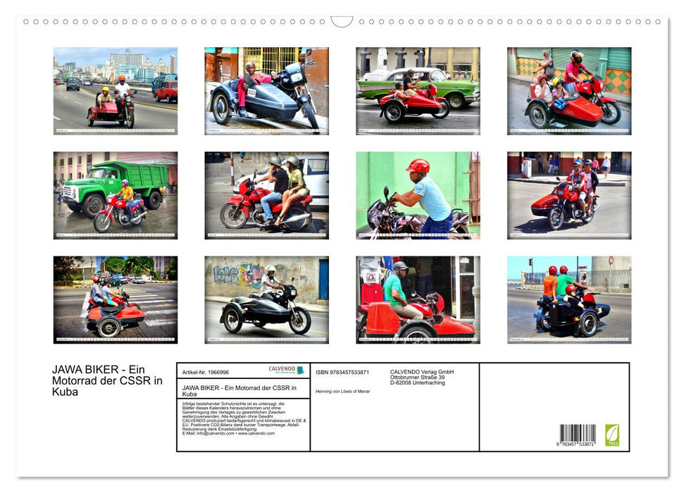 JAWA BIKER - Ein Motorrad der CSSR in Kuba (CALVENDO Wandkalender 2026)