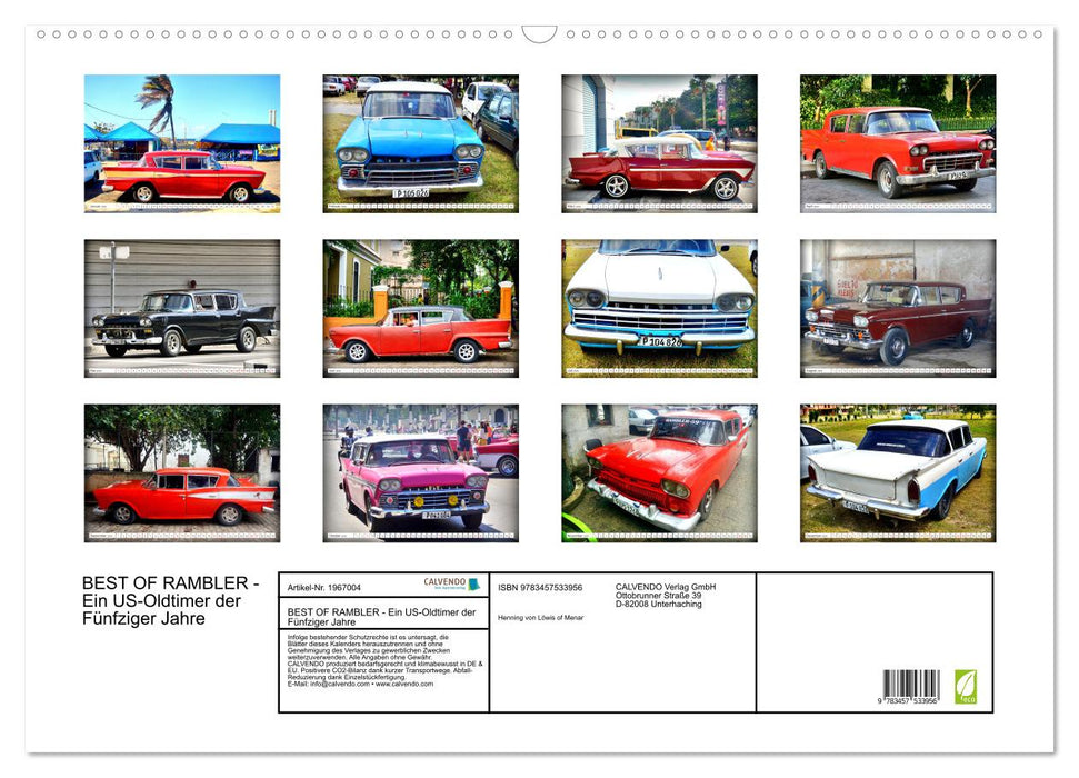 BEST OF RAMBLER - Ein US-Oldtimer der Fünfziger Jahre (CALVENDO Wandkalender 2026)