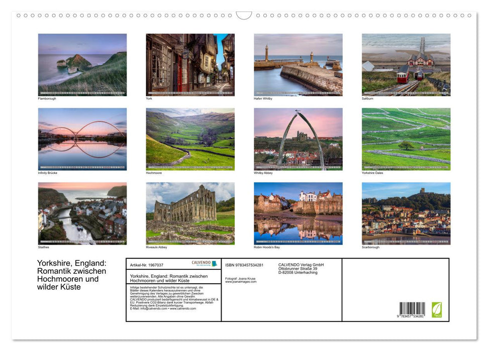 Yorkshire, England: Romantik zwischen Hochmooren und wilder Küste (CALVENDO Wandkalender 2026)