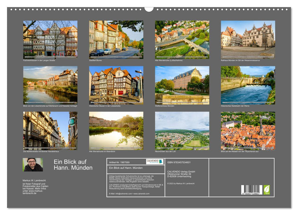 Ein Blick auf Hann. Münden (CALVENDO Wandkalender 2026)