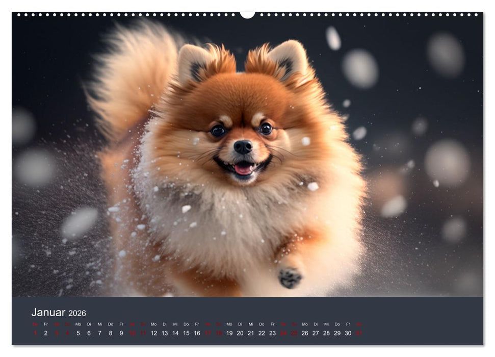 Pommerscher Charmeur Ein Jahr voller Niedlichkeit (CALVENDO Wandkalender 2026)