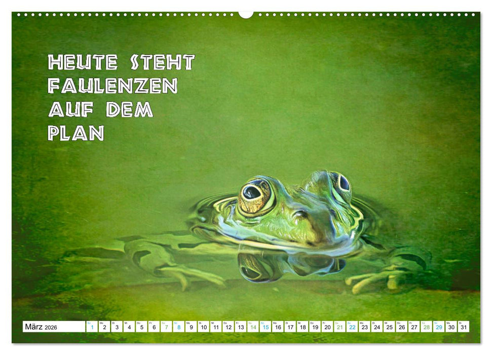 Frosch quakt Sprüche (CALVENDO Wandkalender 2026)