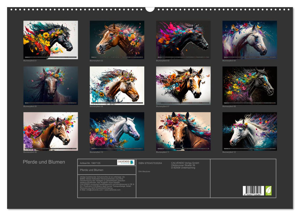 Pferde und Blumen (CALVENDO Wandkalender 2026)