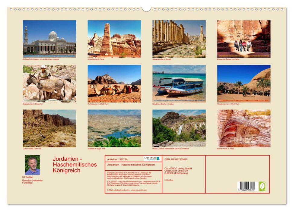 Jordanien - Haschemitisches Königreich (CALVENDO Wandkalender 2026)