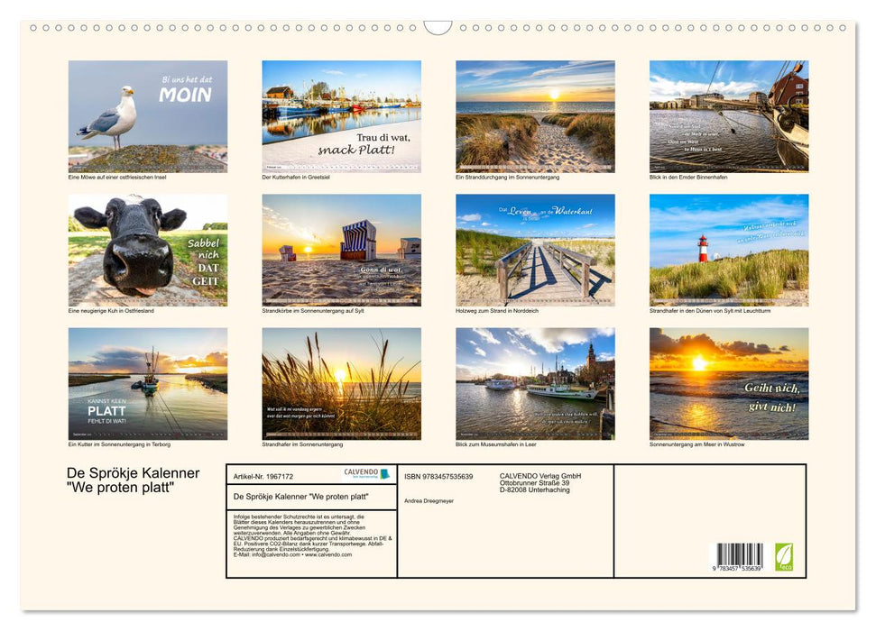 De Sprökje Kalenner "We proten platt" (CALVENDO Wandkalender 2026)