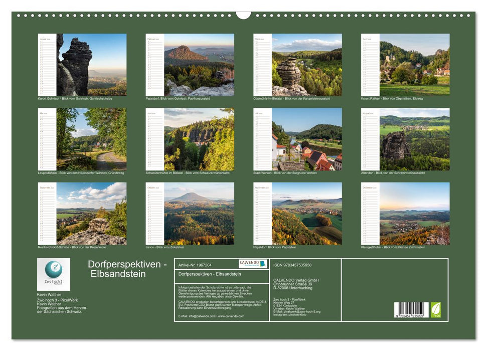 Dorfperspektiven - Elbsandstein (CALVENDO Wandkalender 2026)