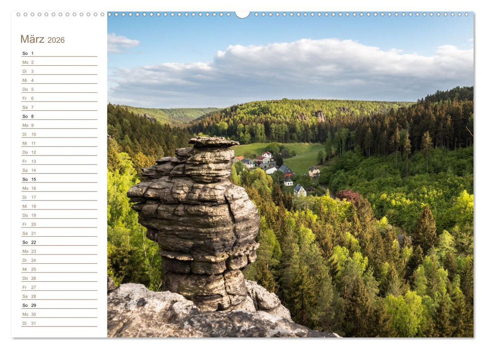 Dorfperspektiven - Elbsandstein (CALVENDO Wandkalender 2026)