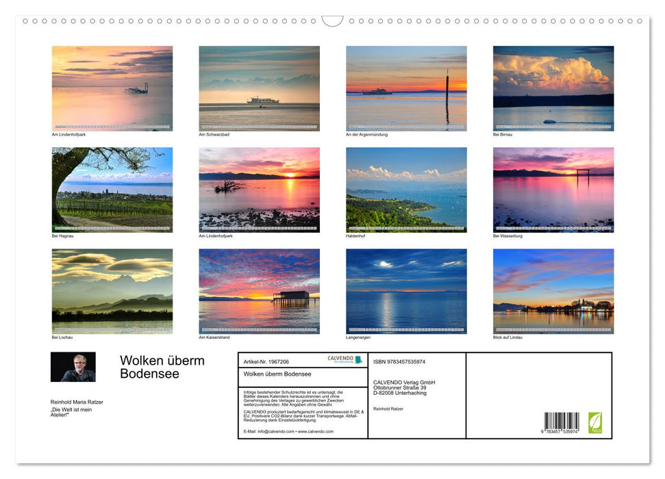 Wolken überm Bodensee (CALVENDO Wandkalender 2026)