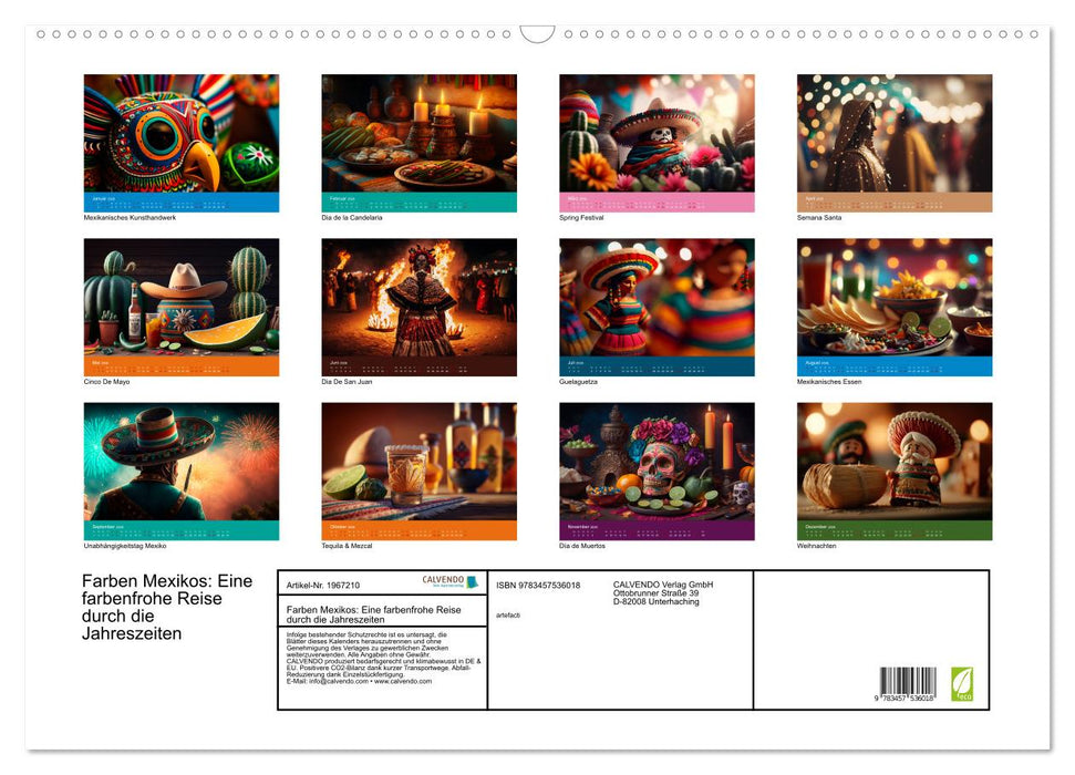 Farben Mexikos: Eine farbenfrohe Reise durch die Jahreszeiten (CALVENDO Wandkalender 2026)
