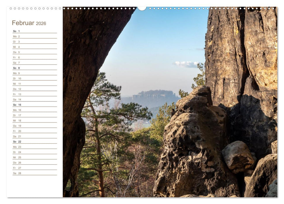 Festungsperspektiven - Elbsandstein (CALVENDO Premium Wandkalender 2026)