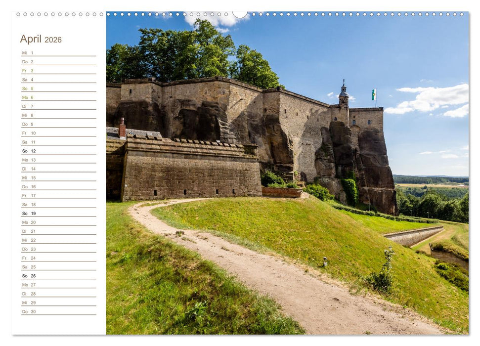 Festungsperspektiven - Elbsandstein (CALVENDO Premium Wandkalender 2026)