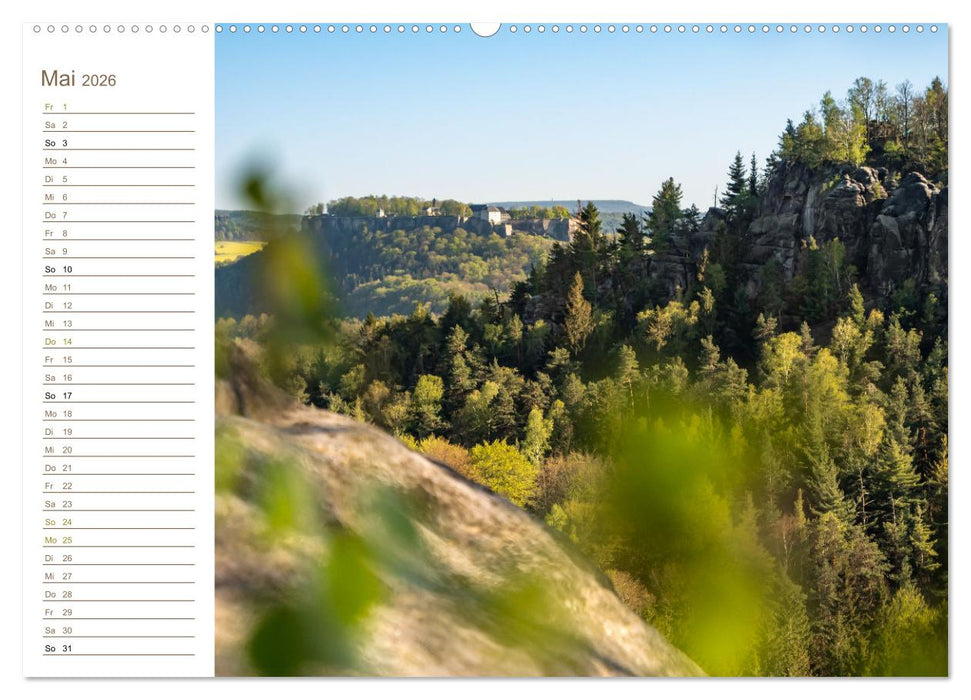 Festungsperspektiven - Elbsandstein (CALVENDO Premium Wandkalender 2026)