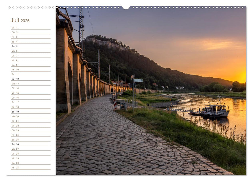 Festungsperspektiven - Elbsandstein (CALVENDO Premium Wandkalender 2026)