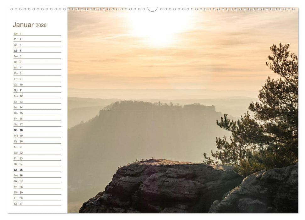 Festungsperspektiven - Elbsandstein (CALVENDO Wandkalender 2026)