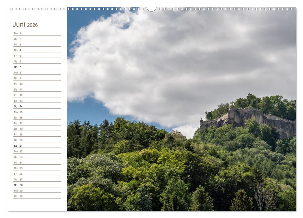Festungsperspektiven - Elbsandstein (CALVENDO Wandkalender 2026)