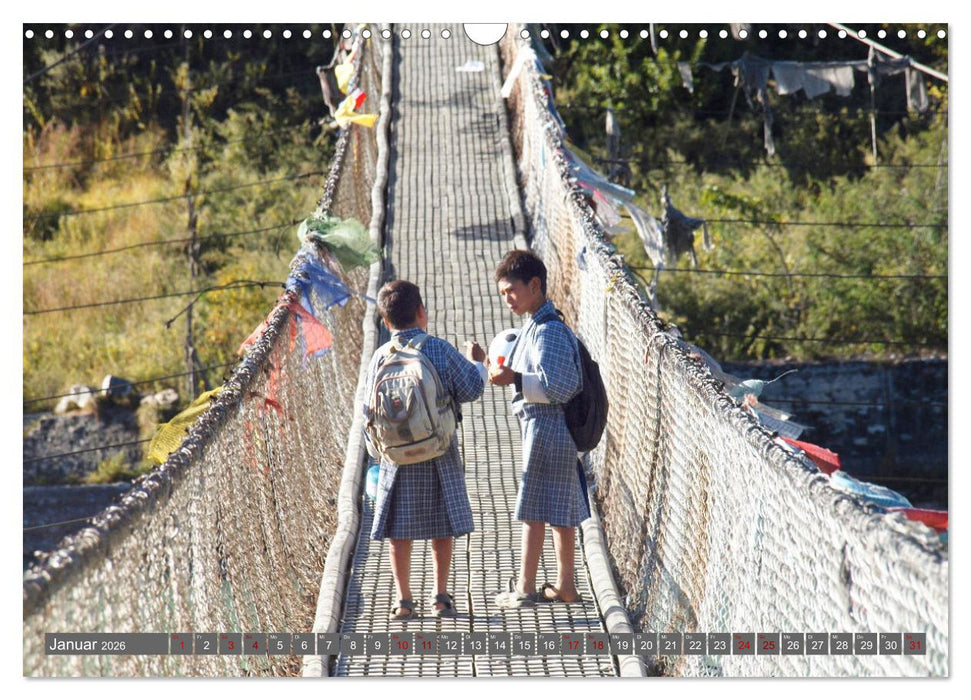 Bhutan - Frieden und Glück im Himalaya (CALVENDO Wandkalender 2026)