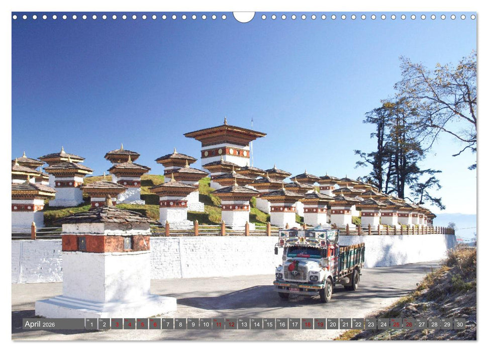 Bhutan - Frieden und Glück im Himalaya (CALVENDO Wandkalender 2026)