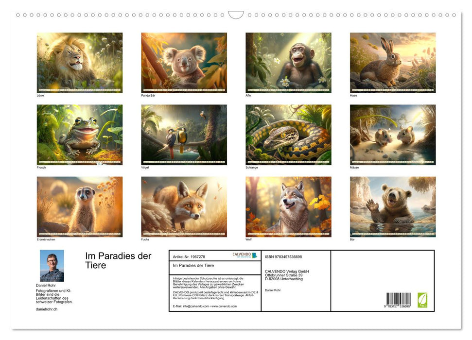 Im Paradies der Tiere (CALVENDO Wandkalender 2026)
