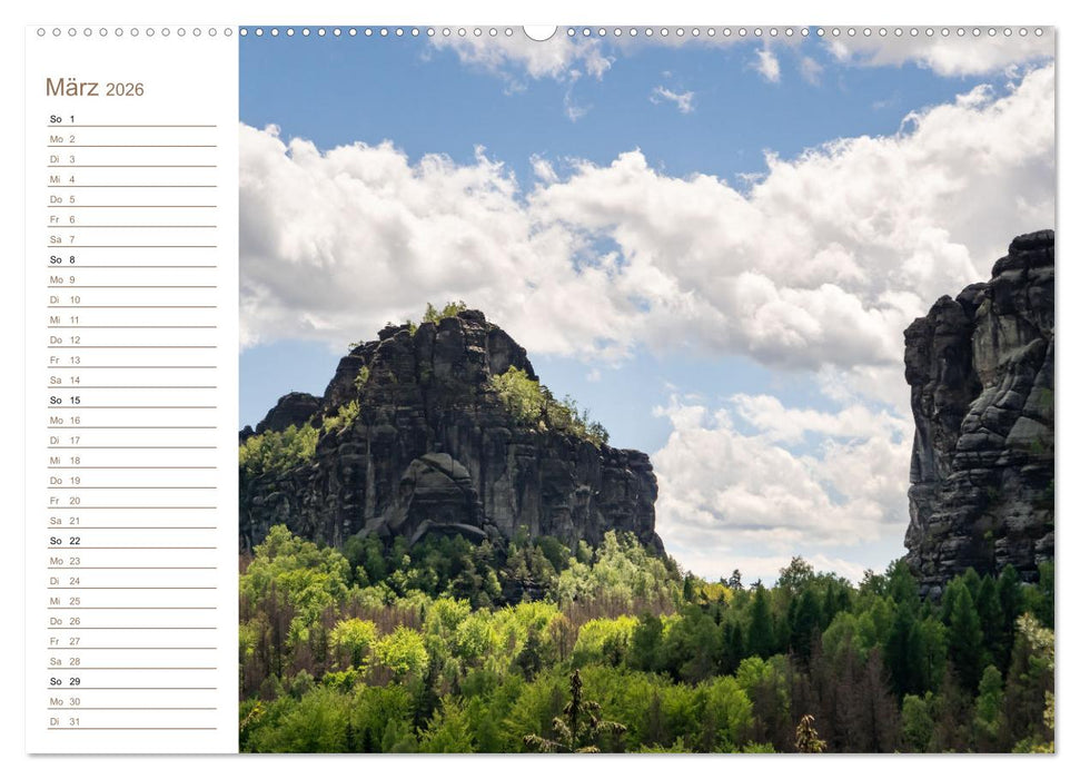 Schrammsteine Perspektiven - Elbsandstein (CALVENDO Wandkalender 2026)