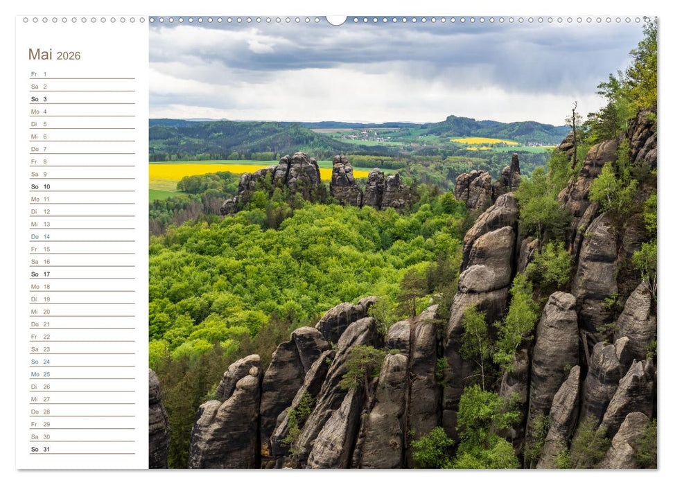 Schrammsteine Perspektiven - Elbsandstein (CALVENDO Wandkalender 2026)