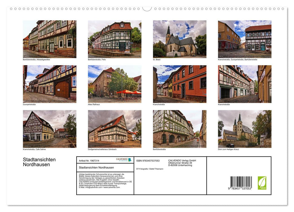 Stadtansichten Nordhausen (CALVENDO Premium Wandkalender 2026)