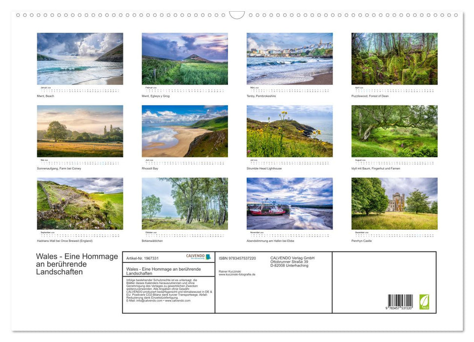 Wales - Eine Hommage an berührende Landschaften (CALVENDO Wandkalender 2026)