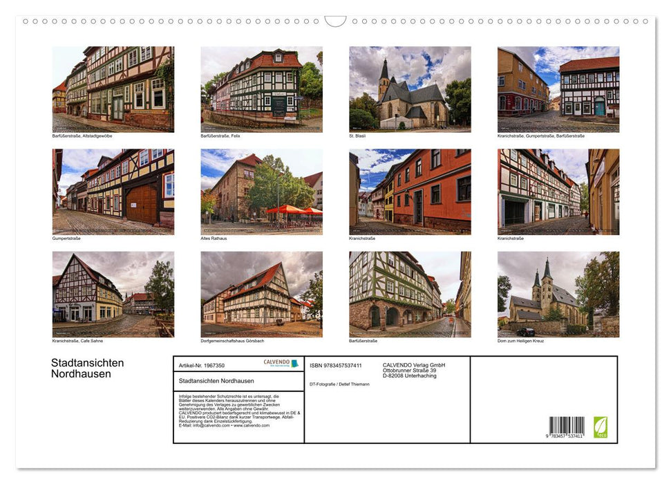 Stadtansichten Nordhausen (CALVENDO Wandkalender 2026)