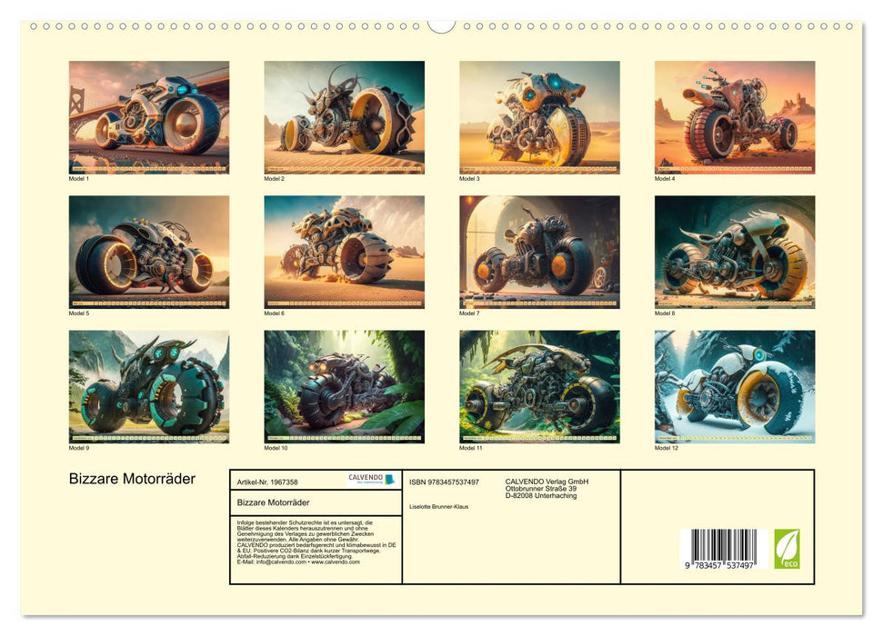 Bizzare Motorräder (CALVENDO Premium Wandkalender 2026)