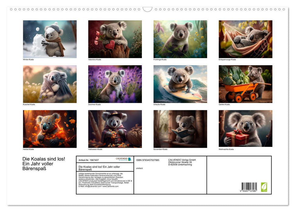 Die Koalas sind los! Ein Jahr voller Bärenspaß (CALVENDO Wandkalender 2026)