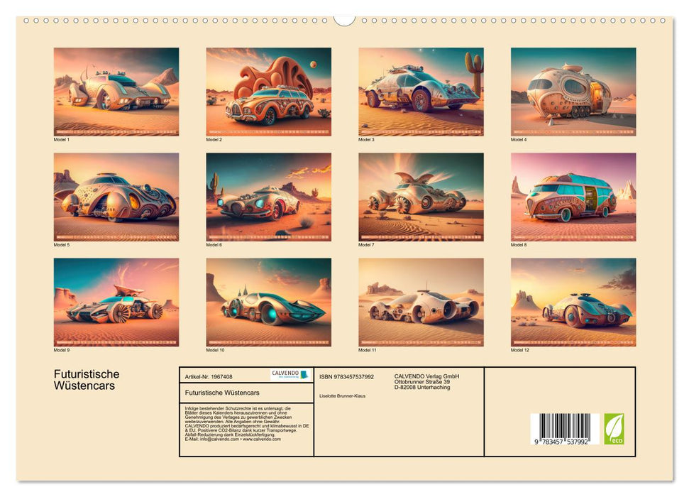 Futuristische Wüstencars (CALVENDO Premium Wandkalender 2026)