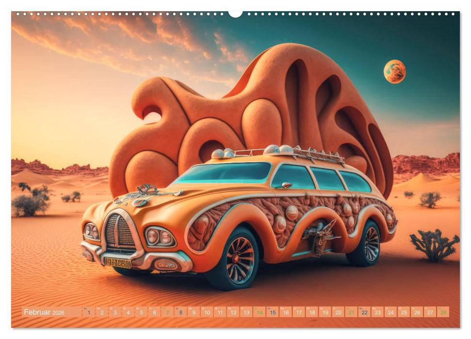 Futuristische Wüstencars (CALVENDO Premium Wandkalender 2026)