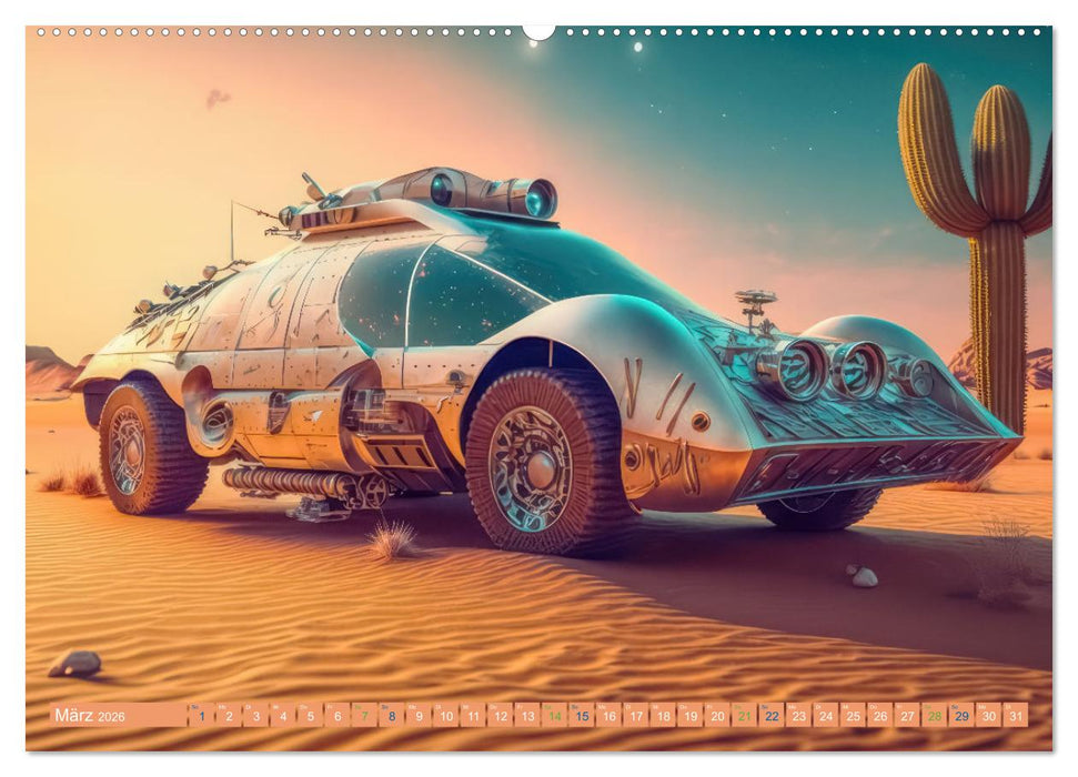 Futuristische Wüstencars (CALVENDO Premium Wandkalender 2026)