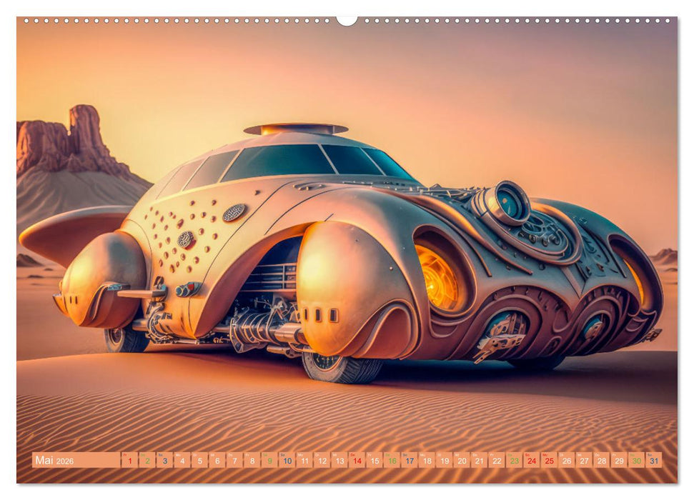 Futuristische Wüstencars (CALVENDO Premium Wandkalender 2026)