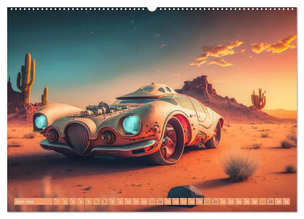 Futuristische Wüstencars (CALVENDO Premium Wandkalender 2026)